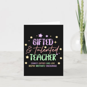Retro Groovy gab und talentierte Lehrerin zurück z Karte