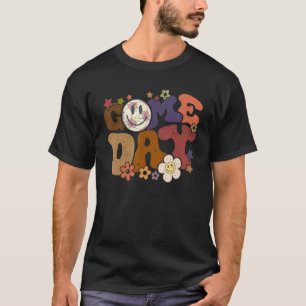 Retro Groovy Game Day Soccer Saison Fußball Mama T-Shirt