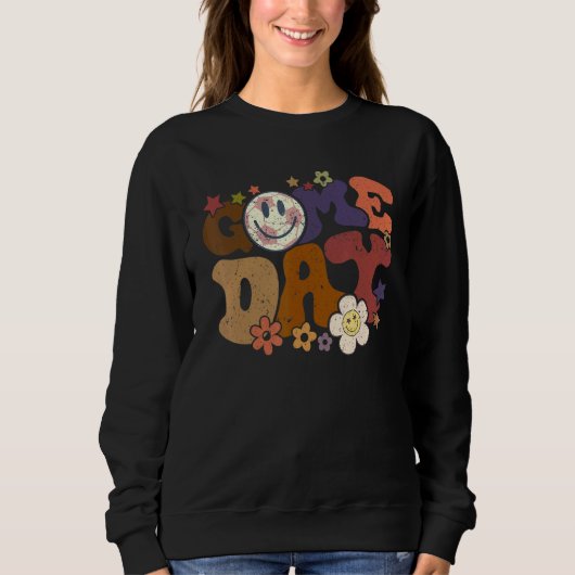 Retro groovy Game Day Soccer season Soccer Mom Sweatshirt (Vorderseite)