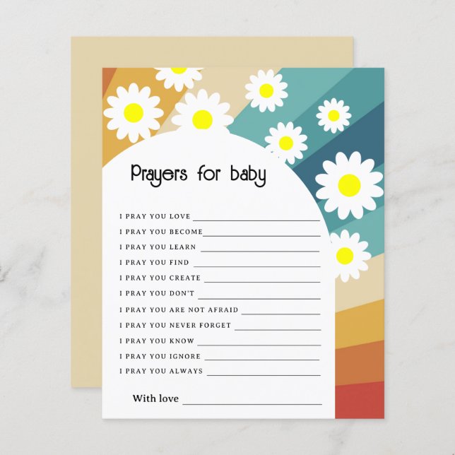 Retro Groovy - Gebete für das Baby (Vorne/Hinten)