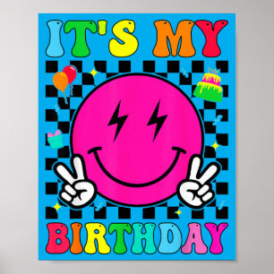 Retro Groovy Geburtstag Männer Frauen Jungen Mädch Poster