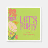 Retro Groovy Geburtstag | Retro Groovy Geburtstag Serviette (Vorderseite)