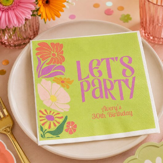 Retro Groovy Geburtstag | Retro Groovy Geburtstag Serviette