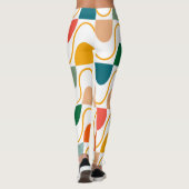 Retro Groovy Geometric Orange Fun Leggings (Rückseite)