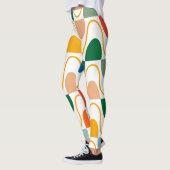 Retro Groovy Geometric Orange Fun Leggings (Links)