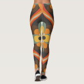 Retro Groovy Geometric Orange Leggings (Rückseite)