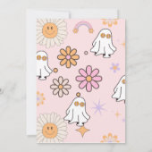 Retro Groovy Ghost Hippie Halloween Geburtstag Einladung (Rückseite)
