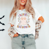 Retro Groovy Ghost Hippie Halloween T - Shirt