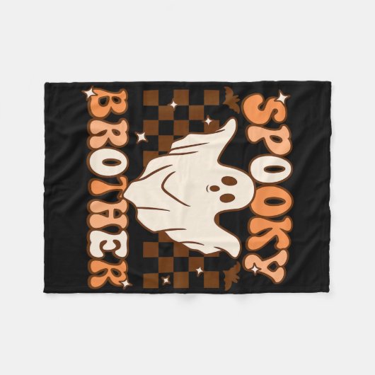 Retro Groovy Ghost Spooky Brother Costume Matching Fleecedecke (Vorderseite (Horizontal))