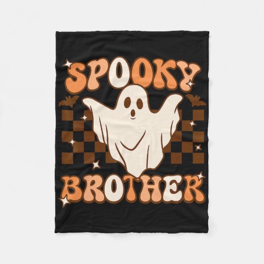 Retro Groovy Ghost Spooky Brother Costume Matching Fleecedecke (Vorderseite)