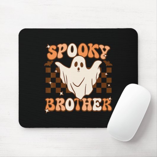 Retro Groovy Ghost Spooky Brother Costume Matching Mousepad (Mit Mouse)
