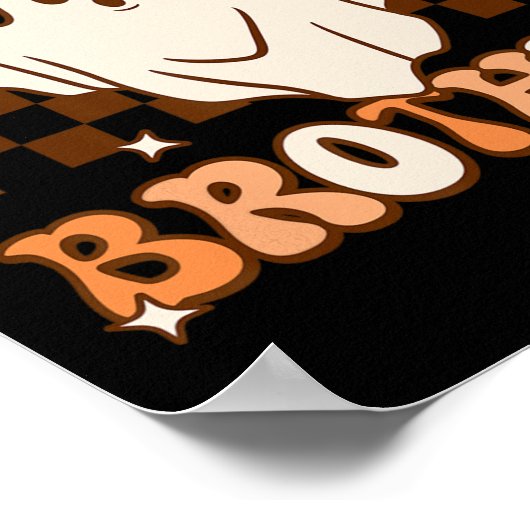 Retro Groovy Ghost Spooky Brother Costume Matching Poster (Ecke)