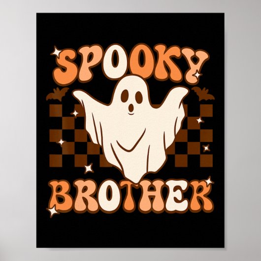 Retro Groovy Ghost Spooky Brother Costume Matching Poster (Vorne)