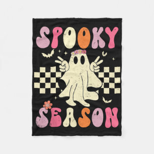 Retro Groovy Ghost Spooky Season Ghost Boo Hallowe Fleecedecke
