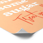 Retro Groovy Gimme Some Sugar Wedding Sign Poster (Ecke)