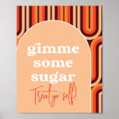 Retro Groovy Gimme Some Sugar Wedding Sign Poster (Vorne)