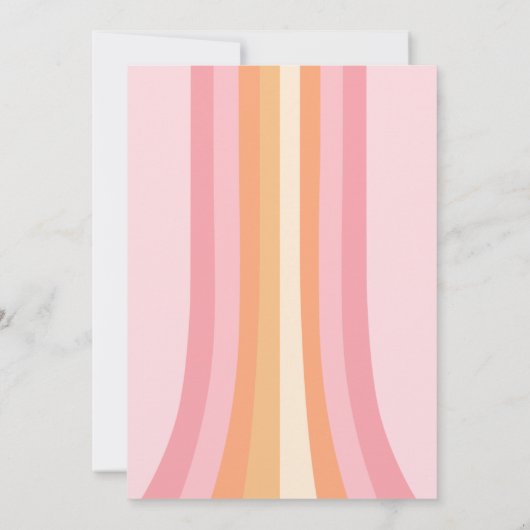 Retro Groovy Girl Babydusche Einladung (Rückseite)