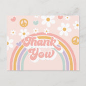Retro Groovy Girl Rainbow Postkarte (Vorderseite)