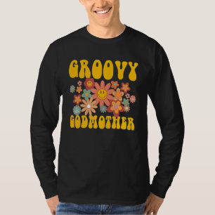 Retro Groovy Godmutter Matching Family 1st Birthda T-Shirt
