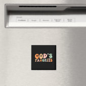 Retro Groovy God's Favorite Sarcastic Women Christ Magnet (In Situ (Geschirrspüler))