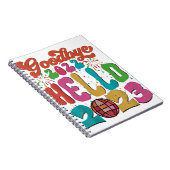 Retro Groovy Goodbye 2022 Hallo 2023 Neujahr Notizblock (Rechte Seite)