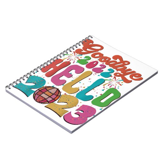 Retro Groovy Goodbye 2022 Hallo 2023 Neujahr Notizblock (Linke Seite)