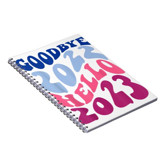 Retro Groovy Goodbye 2022 Hallo 2023 Neujahr Notizblock (Rechte Seite)