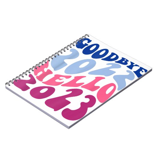Retro Groovy Goodbye 2022 Hallo 2023 Neujahr Notizblock (Linke Seite)