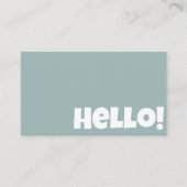 Retro Groovy Green QR Code Hallo Modern Boho Visitenkarte (Vorderseite)