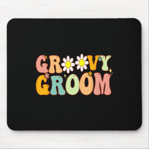 Retro Groovy Groom Dusche Party Brautmädchen Hochz Mousepad