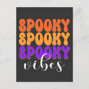 Retro Groovy Gruselige Stimmung Halloween Postkarte