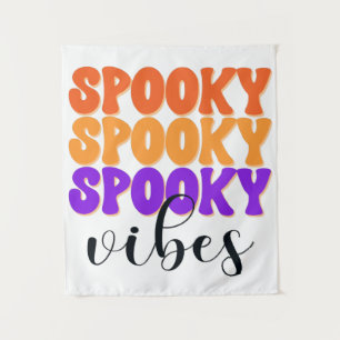 Retro Groovy Gruselige Vibes Vintage Halloween Wandteppich