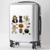 Retro groovy Halloween-Aufkleberbogen Aufkleber (Koffer)