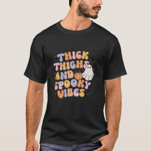 Retro Groovy Halloween dicken Oberschenkel und Spo T-Shirt