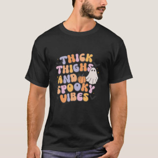 Retro Groovy Halloween dicken Oberschenkel und Spo T-Shirt