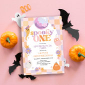 Retro Groovy Halloween Erster Geburtstag Einladung