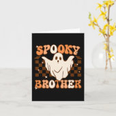 Retro Groovy Halloween Ghost Spooky Brother Costum Karte (Gelbe Blume)