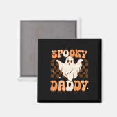 Retro Groovy Halloween Ghost Spooky Daddy Costume Magnet (Vorderseite/Rückseite)