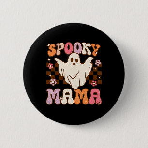 Retro Groovy Halloween Ghost Spooky Mama-Kostüm Button