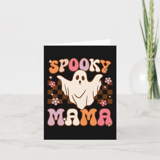 Retro Groovy Halloween Ghost Spooky Mama-Kostüm Karte (Vorderseite)