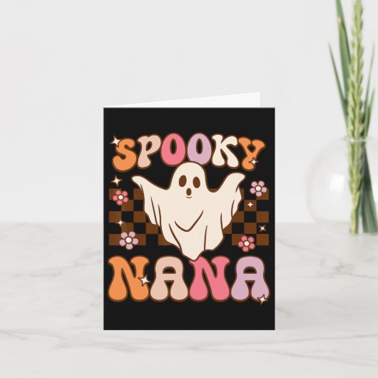 Retro Groovy Halloween Ghost Spooky Nana Kostüm Karte (Vorderseite)