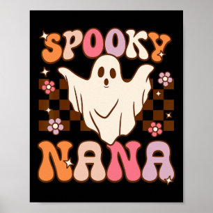 Retro Groovy Halloween Ghost Spooky Nana Kostüm Poster