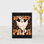 Retro Groovy Halloween Ghost Spooky Papa Kostüm Karte (Gelbe Blume)