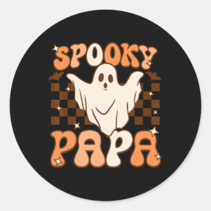 Retro Groovy Halloween Ghost Spooky Papa Kostüm Runder Aufkleber