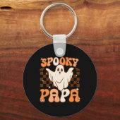Retro Groovy Halloween Ghost Spooky Papa Kostüm Schlüsselanhänger (Vorderseite)