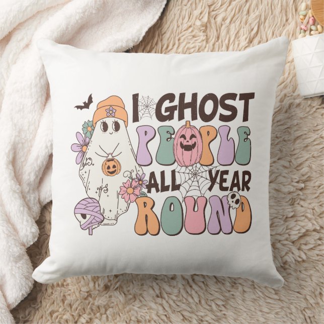 Retro Groovy Halloween I Ghost People das ganze Ja Kissen (Decke)