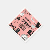 Retro Groovy Halloween leckte einen ersten Geburts Serviette (Ecke)