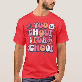 Retro Groovy Halloween Lehrer Ghouls School Trick T-Shirt