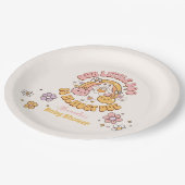 Retro Groovy Halloween Little Boo Baby Dusche Pappteller (Schrägansicht)