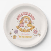 Retro Groovy Halloween Little Boo Baby Dusche Pappteller (Vorderseite)